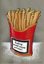 Cartoon: danger (small) by Liviu tagged fast,food,potato,fries,message,warning
