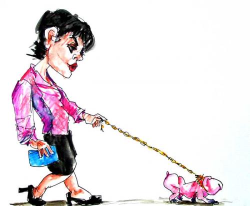 Cartoon: mein neuer hund knack (medium) by renate tatort tagged hund,mann,femenismus