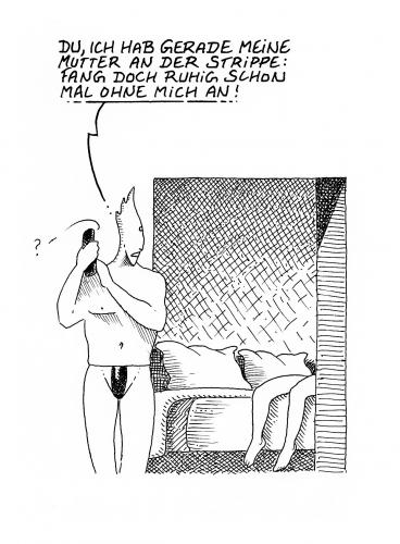 Cartoon: 1 Nite Stand (medium) by Pohlenz tagged man,woman,couple,love,mann,frau,beziehung,wohnung,mann,sex,bett,frau,paar,pärchen,beziehung,wohnung,selbstbefriedigung,liebe,wohnen,schlafzimmer,männer,frauen,nackt,anfangen,mutter,eltern,telefonieren,störung,stören,sohn,telefon,unterbrechung