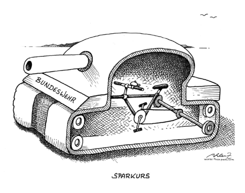 Cartoon: Bundeswehr Light (medium) by Pohlenz tagged bundeswehr,etat,einsparungen