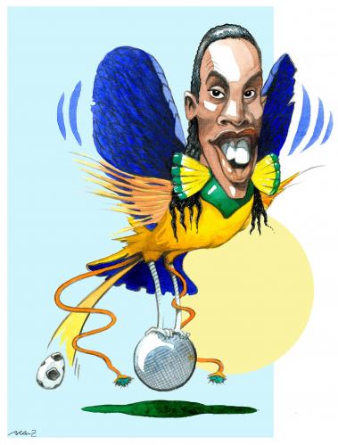 Cartoon: Paradise Bird (medium) by Pohlenz tagged soccer,football,fußball,brasilia,ronaldinho,paradies,vogel,fussball,ronaldinho,karikatur,mann,portrait,paradiesvogel,tiere,fliegen,ball,fußball,fußballspieler,spieler,sportler,gesicht,ei,einer