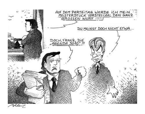 Cartoon: SPD (medium) by Pohlenz tagged spd,parteitag,schröder,müntefering