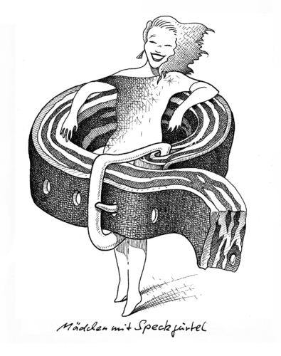 Cartoon: Speckgürtel (medium) by Pohlenz tagged speckgürtel