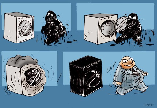 Cartoon: black (medium) by oguzgurel tagged humor