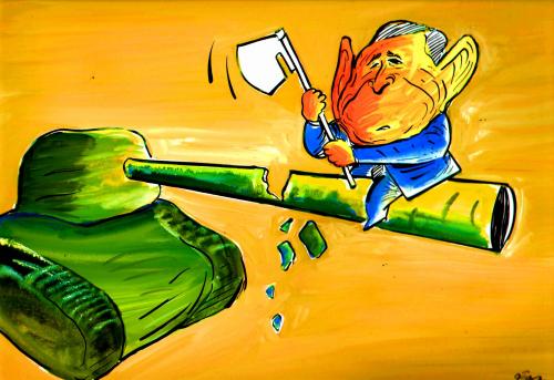 Cartoon: bush (medium) by oguzgurel tagged humor