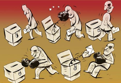 Cartoon: election (medium) by oguzgurel tagged humor