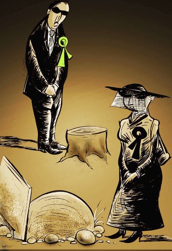 Cartoon: green (medium) by oguzgurel tagged humor
