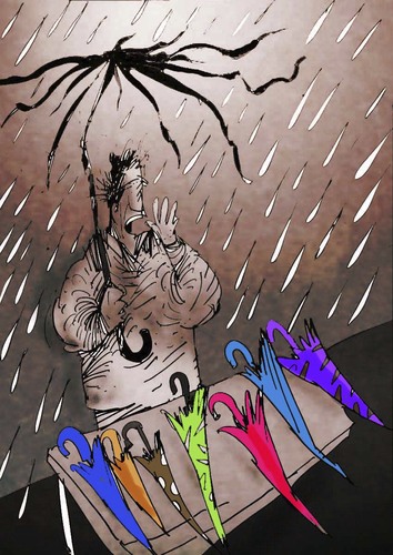 Cartoon: rain (medium) by oguzgurel tagged humor