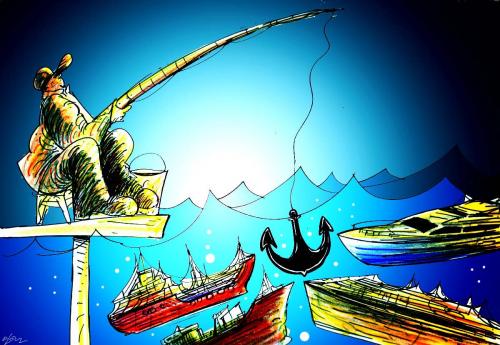 Cartoon: sea (medium) by oguzgurel tagged humor