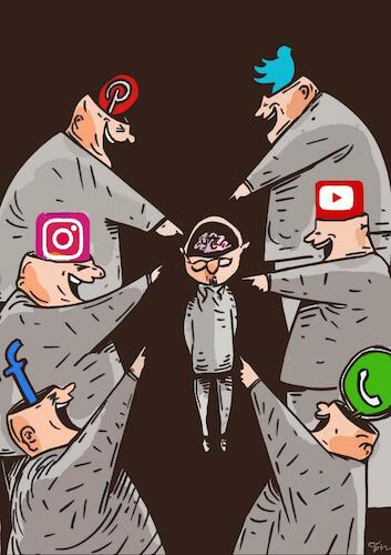 Cartoon: social media (medium) by oguzgurel tagged social,media