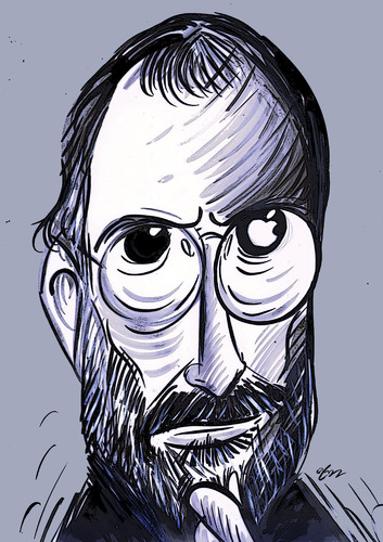 Cartoon: steve jobs  died (medium) by oguzgurel tagged portre