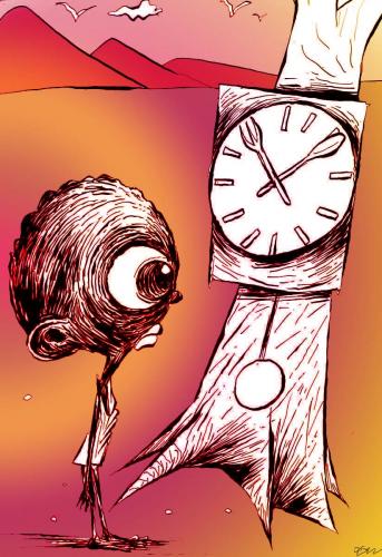 Cartoon: time (medium) by oguzgurel tagged humor