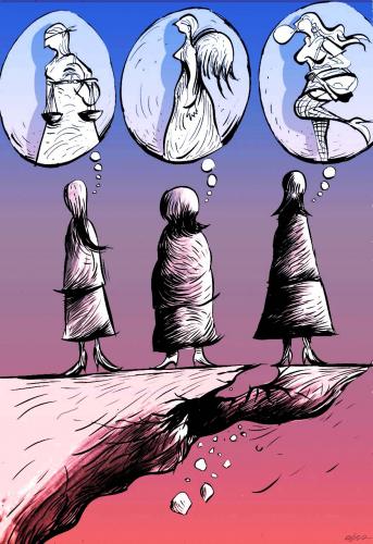 Cartoon: women (medium) by oguzgurel tagged humor