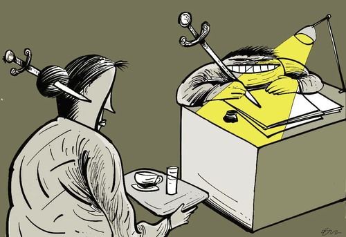 Cartoon: write (medium) by oguzgurel tagged humor