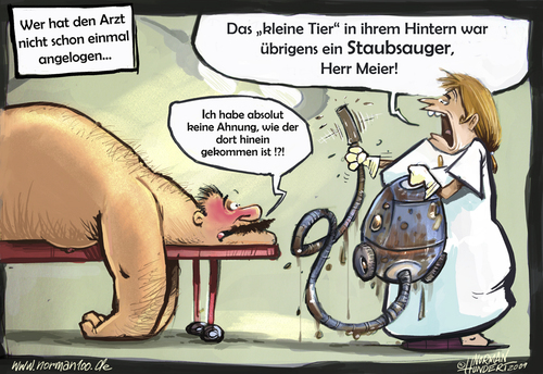 Cartoon: Arztbesuch (medium) by norman100 tagged arzt,lustig,lügen,staubsauger