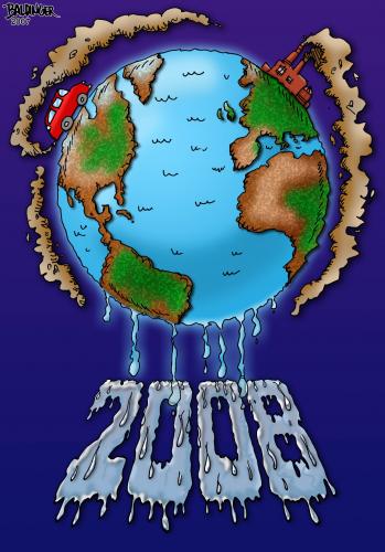 Cartoon: 2008 (medium) by dbaldinger tagged pollution,ecology,environment,earth,