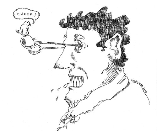 Cartoon: Cheep (medium) by dbaldinger tagged bird,eyes,teeth