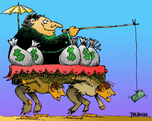 Cartoon: Rich  Poor (medium) by dbaldinger tagged capitalist,money,poverty,wealthy,wage,slave