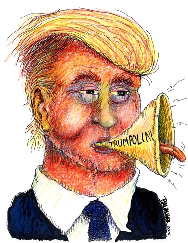 Cartoon: Trumpolini (medium) by dbaldinger tagged primary,presidential,republican,usa,trump