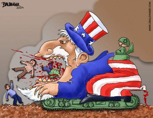 Cartoon: War Machine (medium) by dbaldinger tagged gaza,war,uncle,sam,usa,israel,palestine