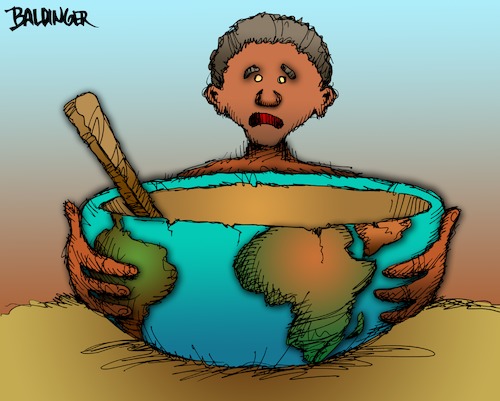 Cartoon: World Hunger (medium) by dbaldinger tagged hunger,famine,third,world,food,scarcity