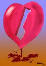 Cartoon: Broken Heart (small) by dbaldinger tagged gaza israel war