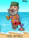 Cartoon: Fidel Retires (small) by dbaldinger tagged fidel castro cuba 