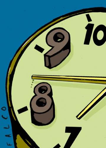 Cartoon: 8 to 9 (medium) by alexfalcocartoons tagged clock,number,hour