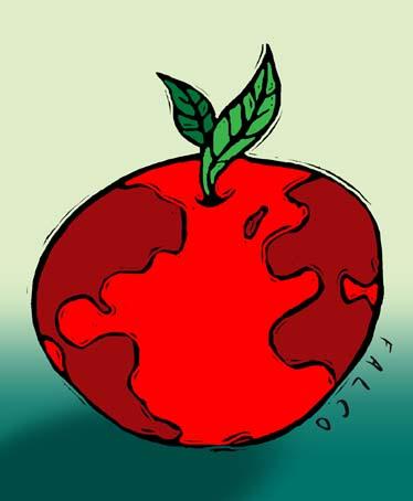 Cartoon: apple world (medium) by alexfalcocartoons tagged apple,world