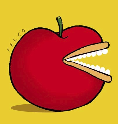 Cartoon: applemouth (medium) by alexfalcocartoons tagged applemouth