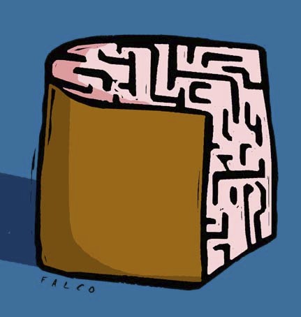 Cartoon: bookmaze (medium) by alexfalcocartoons tagged bookmaze