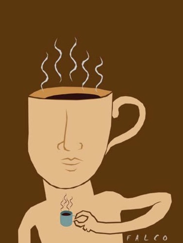 Cartoon: coffeeman (medium) by alexfalcocartoons tagged coffeeman
