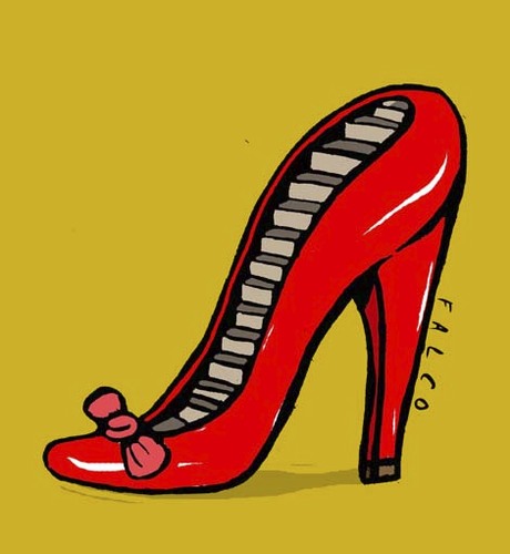 Cartoon: fashionshoes (medium) by alexfalcocartoons tagged fashionshoes