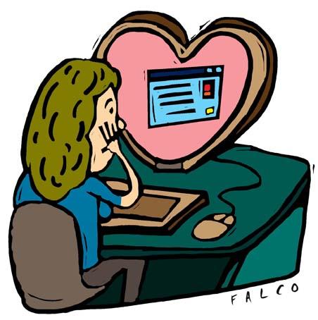 Cartoon: love chat (medium) by alexfalcocartoons tagged love,chat