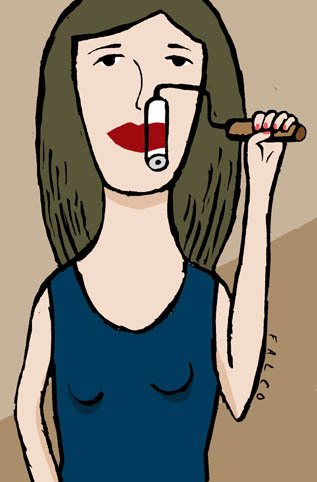 Cartoon: makeup (medium) by alexfalcocartoons tagged makeup