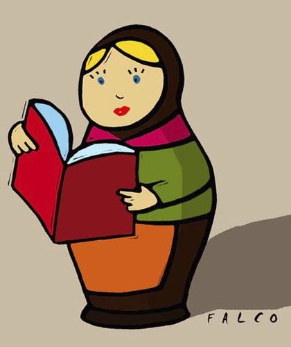 Cartoon: Russian reader (medium) by alexfalcocartoons tagged russian,reader