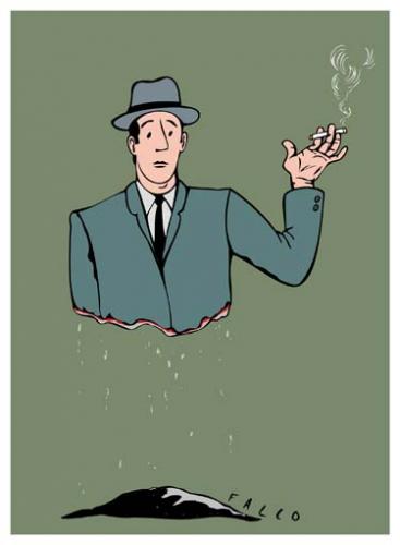 Cartoon: selfsmoking (medium) by alexfalcocartoons tagged selfsmoking