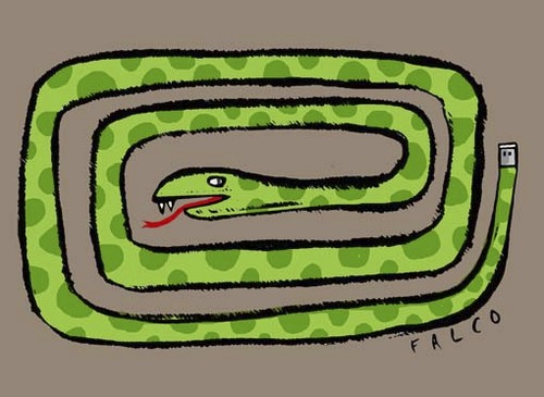 Cartoon: usbsnake (medium) by alexfalcocartoons tagged usbsnake