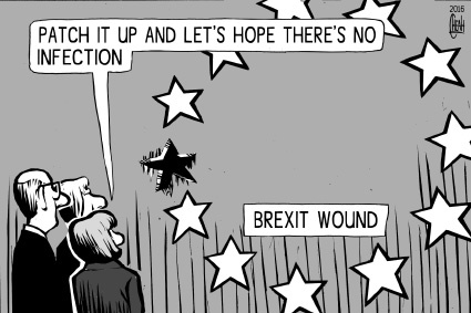Cartoon: Brexit wound (medium) by sinann tagged brexit,eu,wound,heal,infection