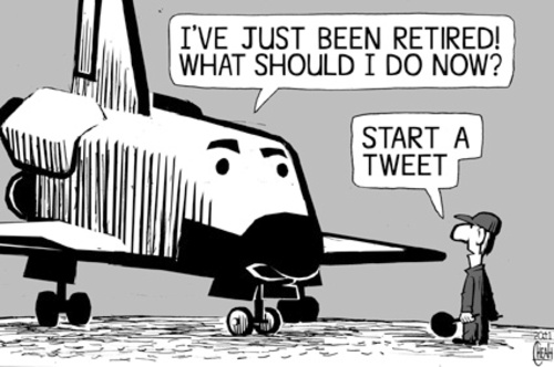 Cartoon: Discovery shuttle retires (medium) by sinann tagged shittle,discovery,retire