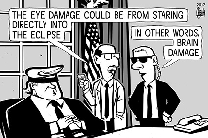 Cartoon: Eclipse eye damage (medium) by sinann tagged eclipse,eya,damage,trump,stare,direct