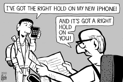 Cartoon: iPhone hold (medium) by sinann tagged iphone,hold,right