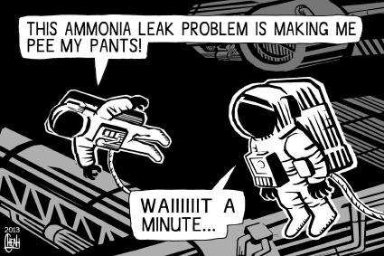 Cartoon: ISS ammonia leak (medium) by sinann tagged ammonia,leak,iss,international,space,station