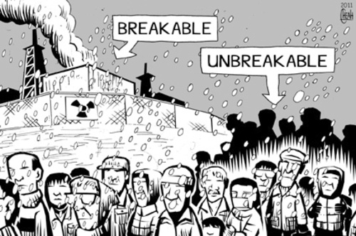 Cartoon: Nuclear crisis in Japan (medium) by sinann tagged nuclear,japan,plants,crisis,japanese,resilience