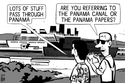Cartoon: Panama Papers (medium) by sinann tagged panama,papers,canal