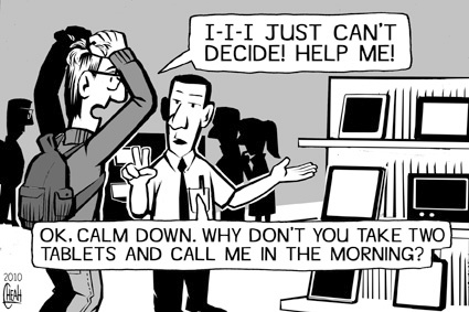 Cartoon: Tablet disorder (medium) by sinann tagged tablets,decisions