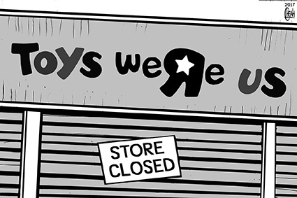 Cartoon: Toys R Us bankrupt (medium) by sinann tagged toys,us,bankrupt,broke