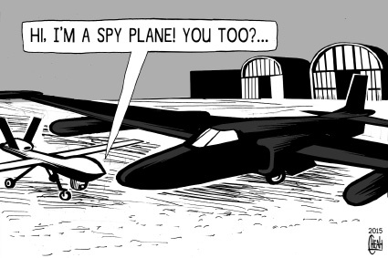 Cartoon: U2 and drone (medium) by sinann tagged u2,drone,spy,planes