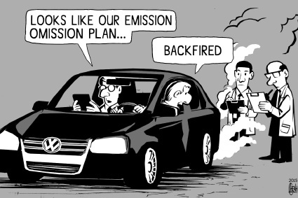 Cartoon: VW scandal (medium) by sinann tagged vw,volkswagen,emission,exhaust,scandal
