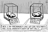 Cartoon: Berlin wall piece (small) by sinann tagged berlin wall moon rock exhibition